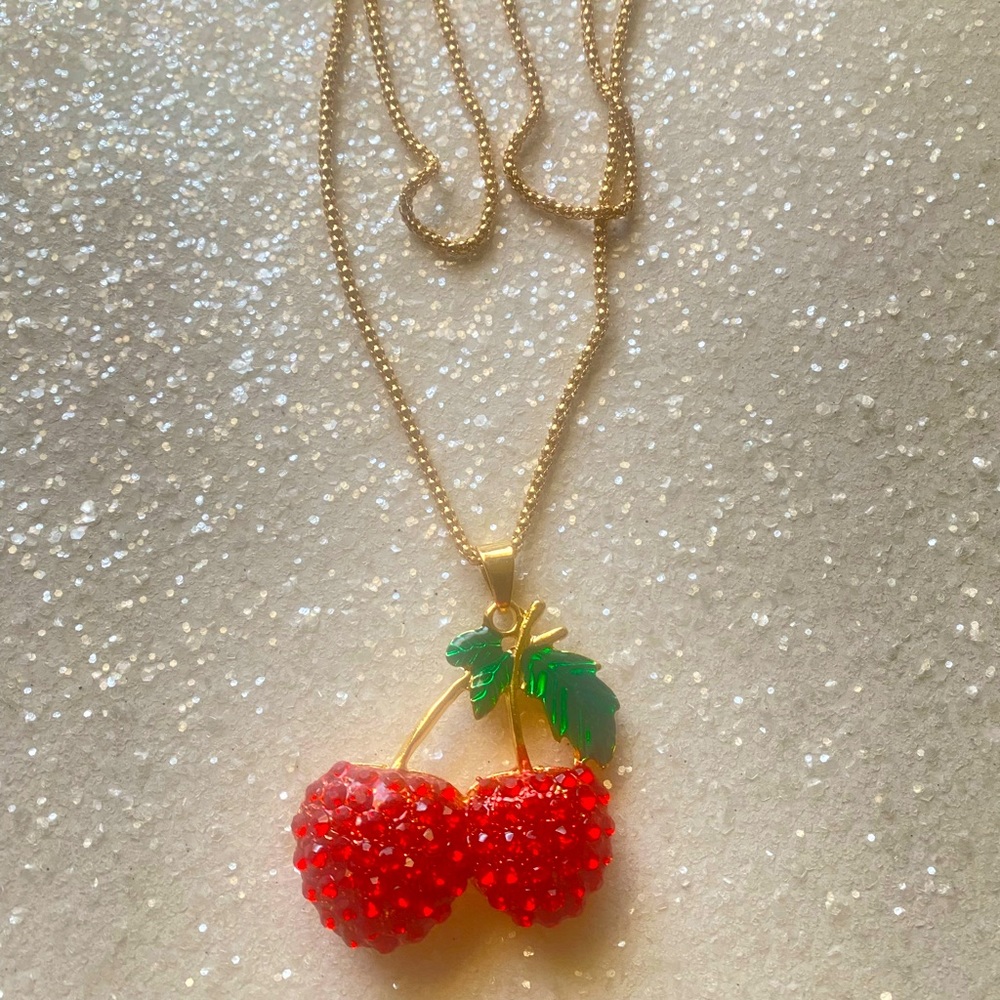 Jeweled cherry necklace